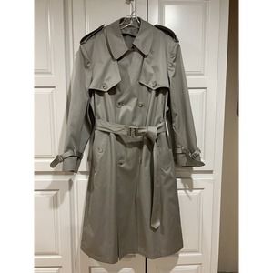 London Fog Vintage Towne Trench Coat Mens 44 Double Breasted - No Winter Lining
